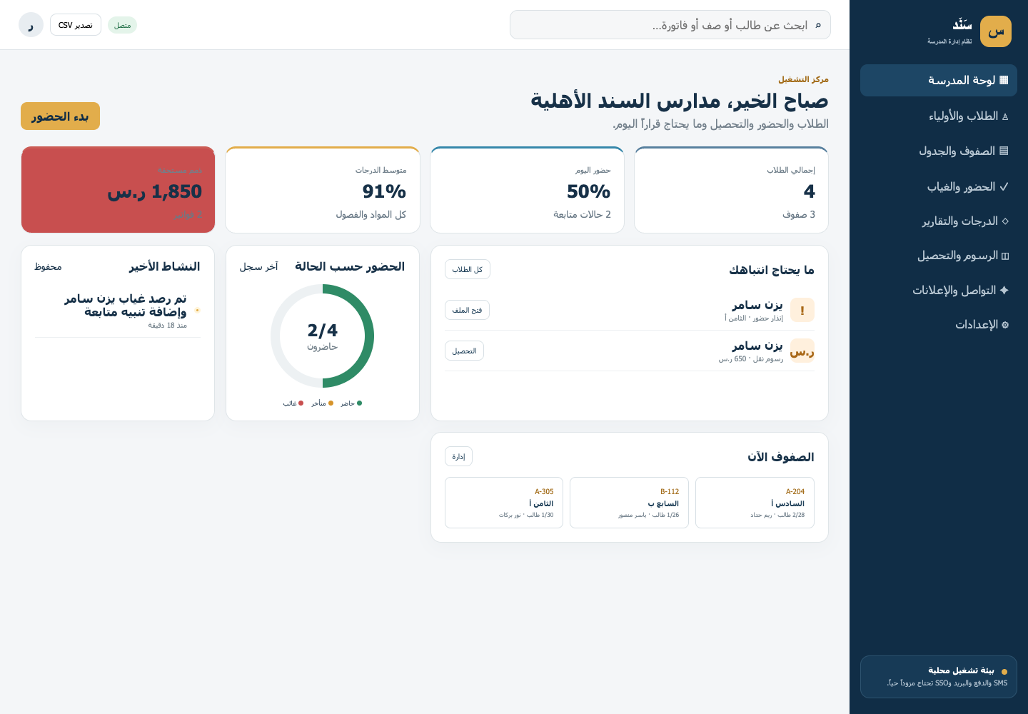 Sanad School Operations